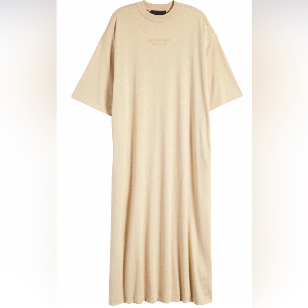 Fear of God Essentials Cotton Blend T-shirt Dress, Color:Gold Heather, Size: Med